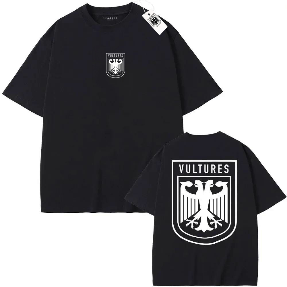Чорна футболка Vultures Kanye West Two Sides Logo унісекс