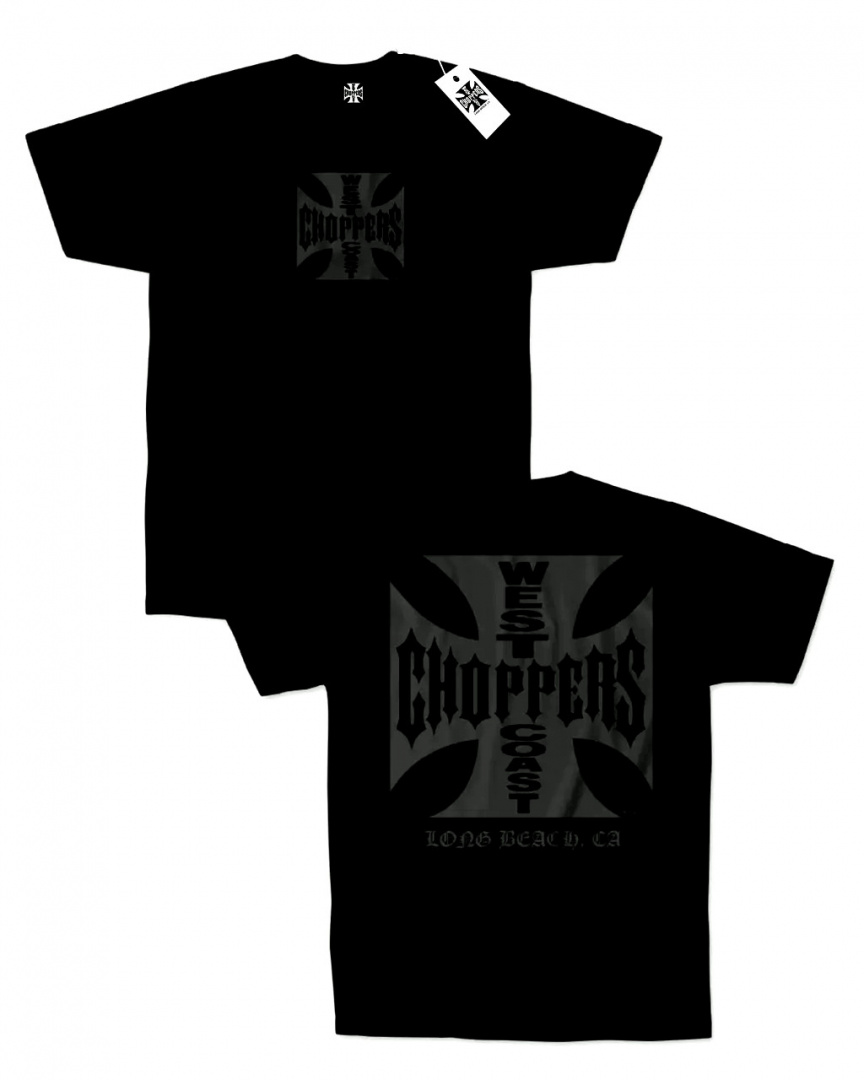Чорна футболка West Coast Choppers Total Black унісекс Вест Кост Чоперс