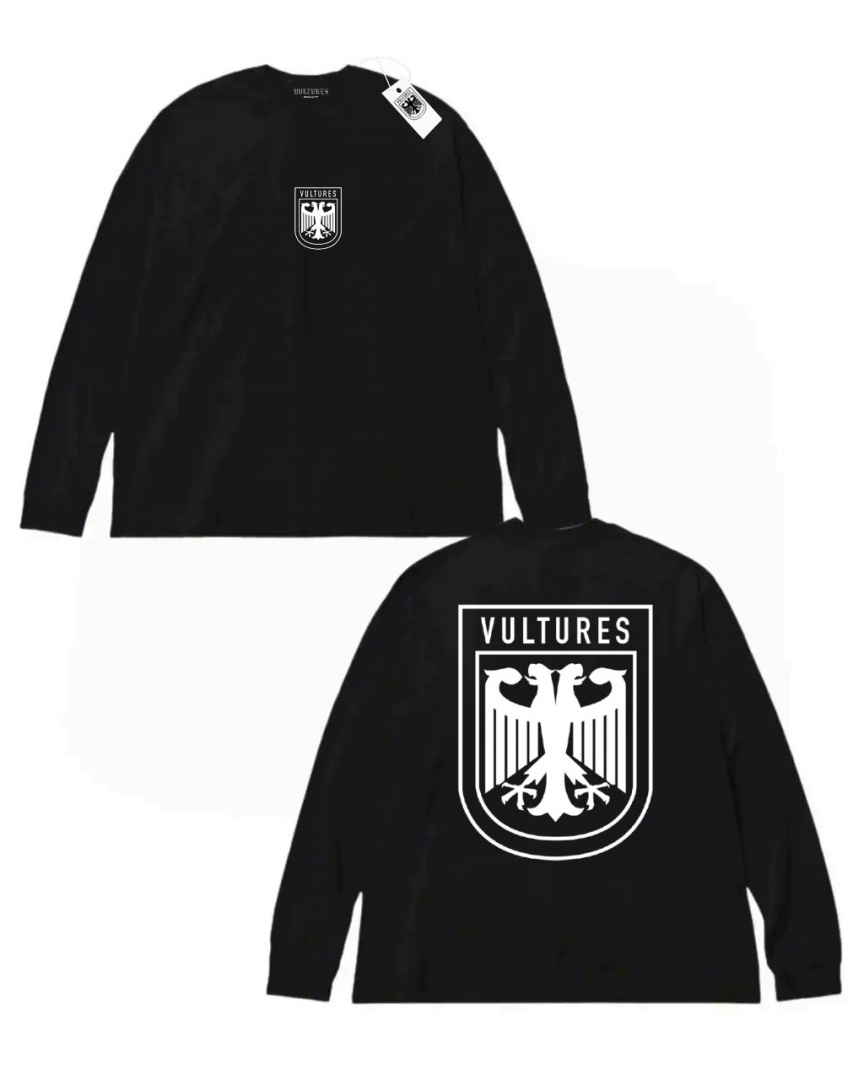 Чорний лонгслів Vultures Kanye West Two Sides Logo унісекс