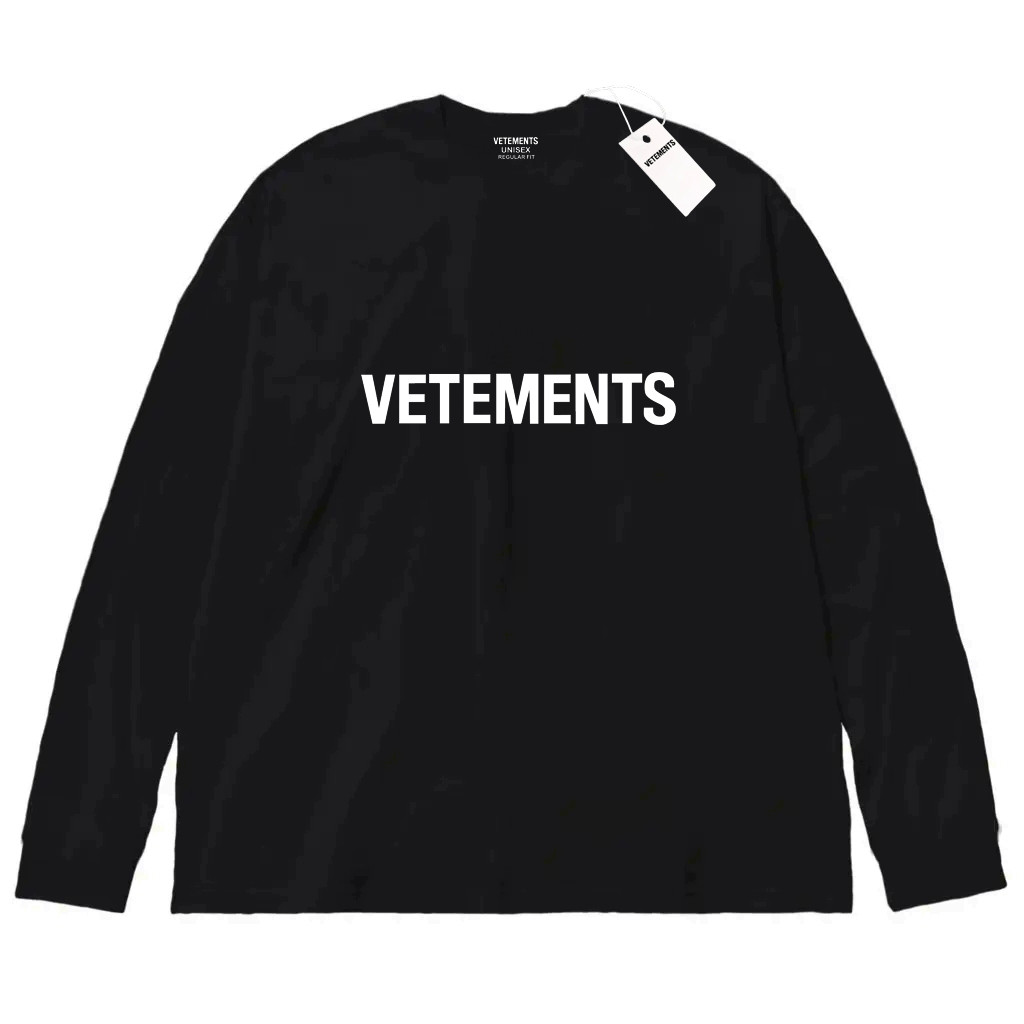 Чорний лонгслів Vetements унісекс Вітмо Ветемент