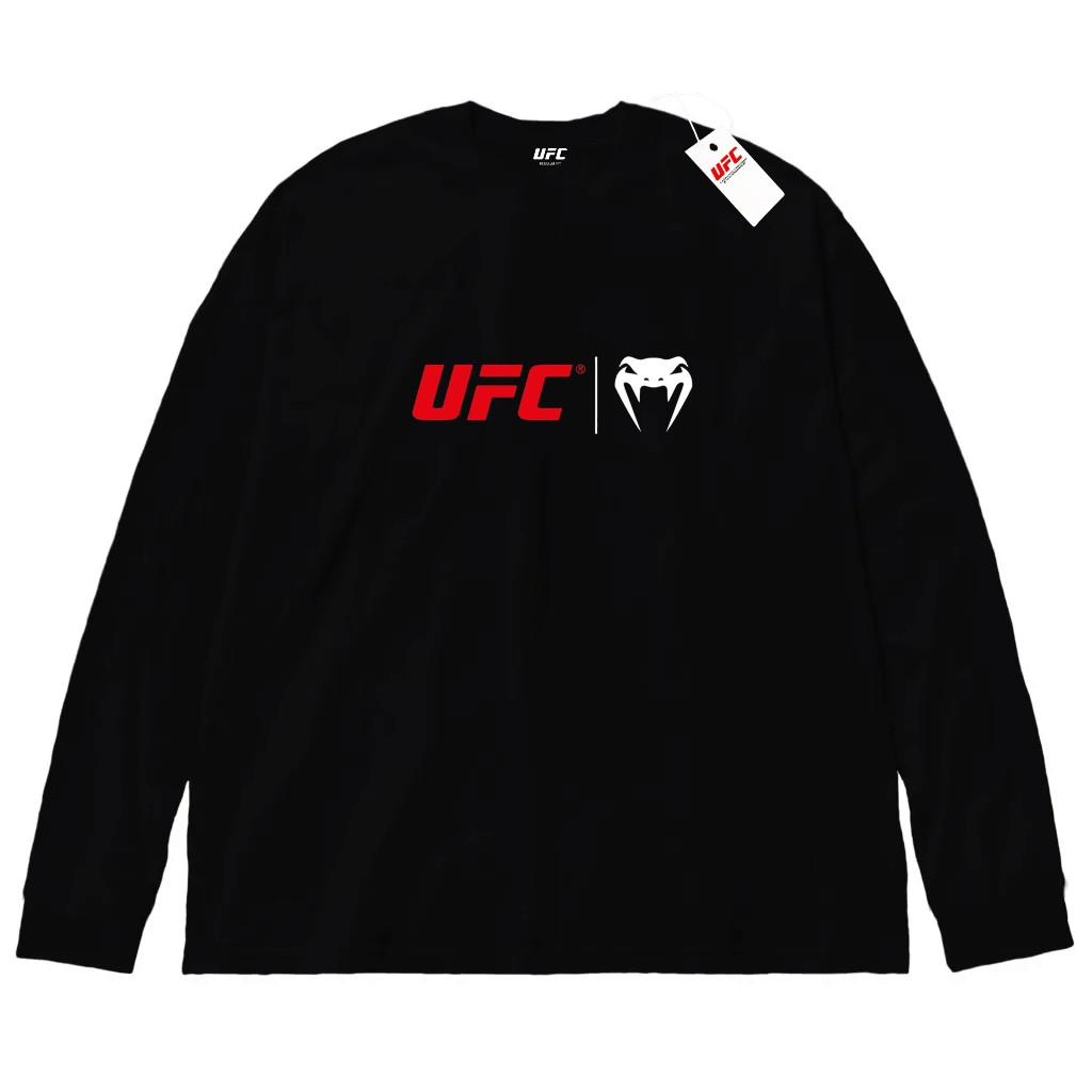 Чорний лонгслів UFC x Venum Logo унісекс ЮФСІ Венум