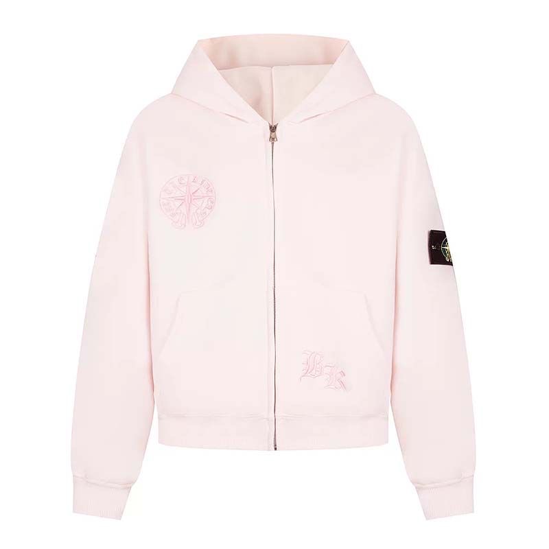 Зіп-худі Stone Island x Chrome Hearts із тисненим логотипом