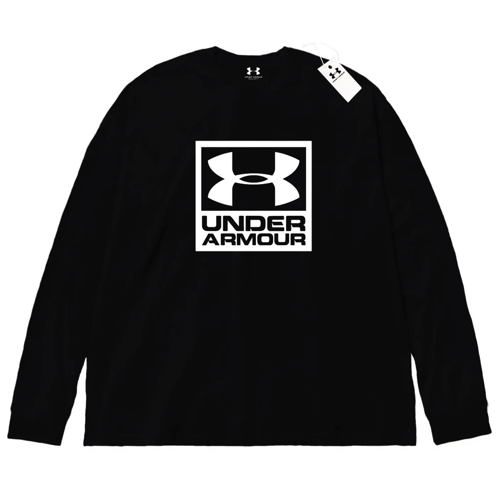 Чорний лонгслів Under Armour Box Logo унісекс Андер Армор